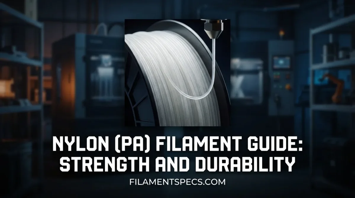 A spool of nylon filament with a close-up view of the smooth, shiny strand.