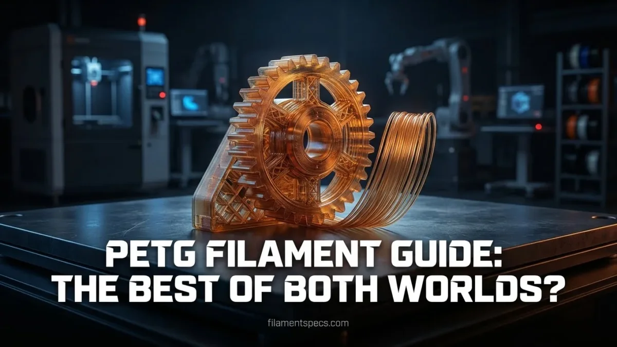 A spool of PETG filament in a 3D printing setup for the PETG filament guide.