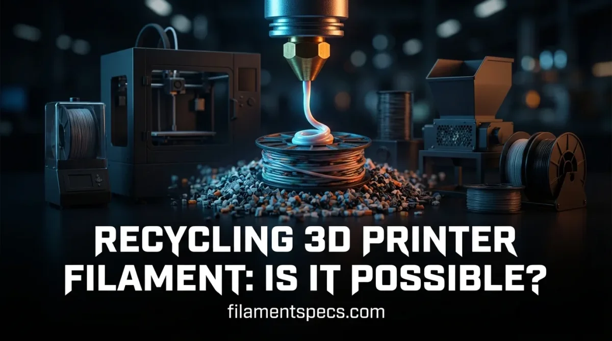 A 3D printer with melted filament ready for recycling process.