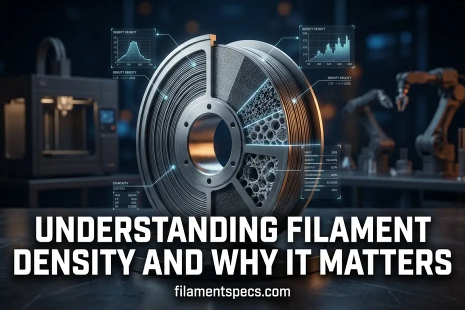 A scientist examines a filament density chart on a computer screen in a lab setting.