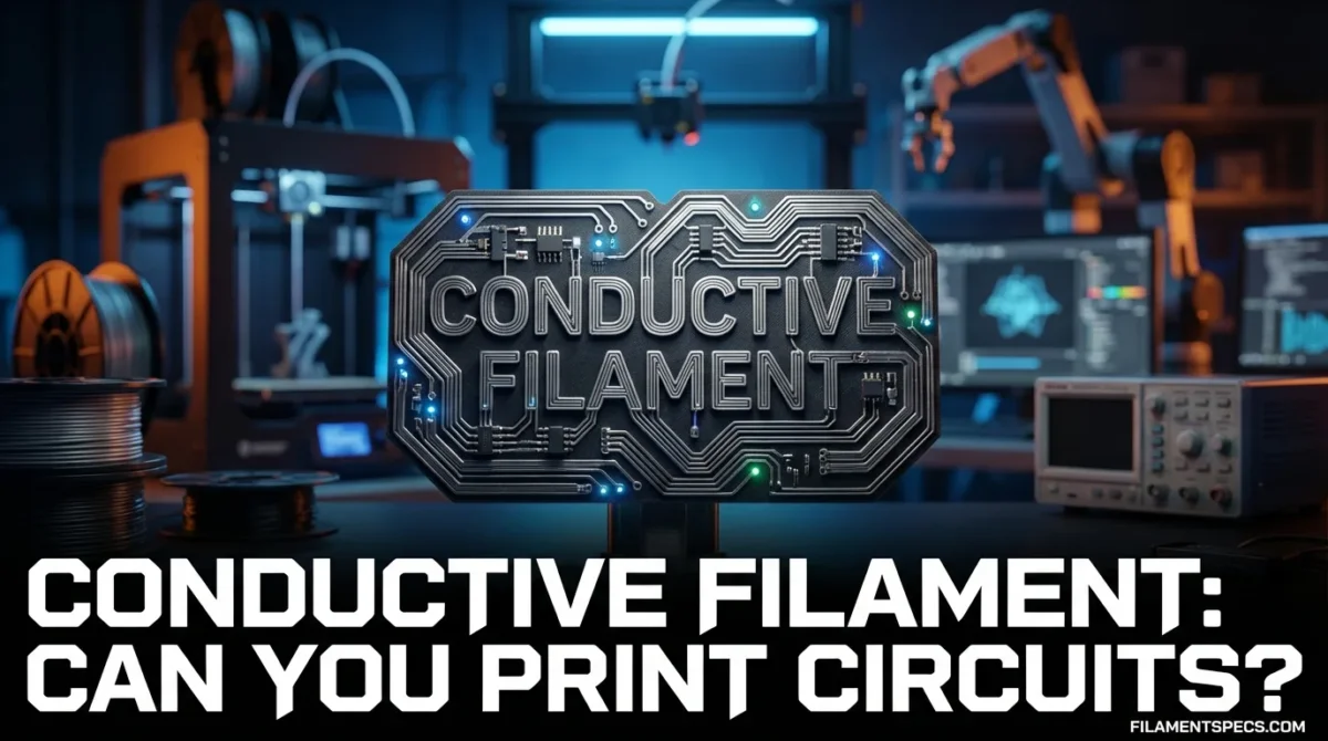 A 3D printer nozzle lays down conductive filament on a circuit board.