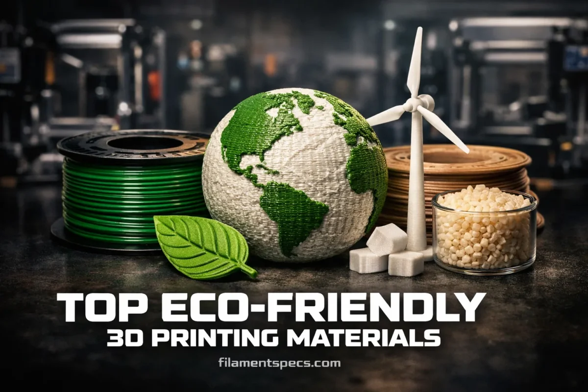 Green eco-friendly filament winds around a globe made of recycled paper in this eco-conscious 3D printing scen…