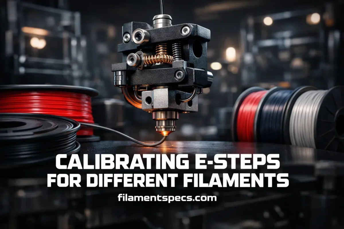 Calibrating e-steps for different filaments to ensure accurate 3D printing performance.