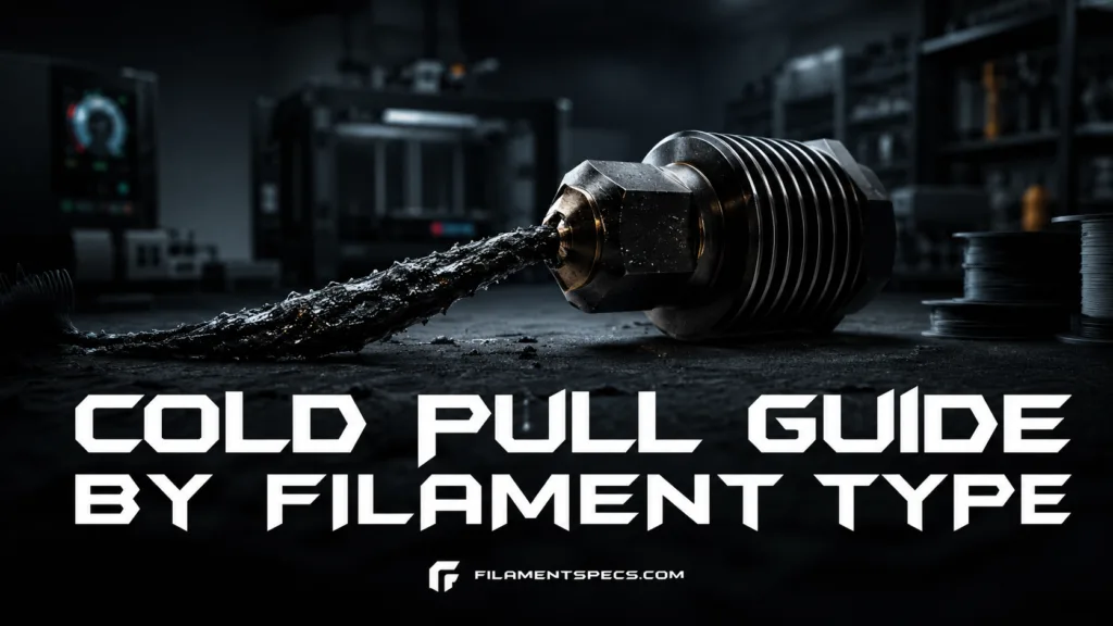 Cold pull guide by filament type helps improve 3D printer filament quality and maintenance for better prints.
