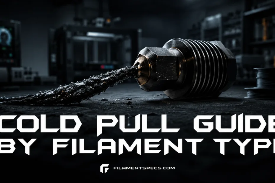 Cold pull guide by filament type helps improve 3D printer filament quality and maintenance for better prints.
