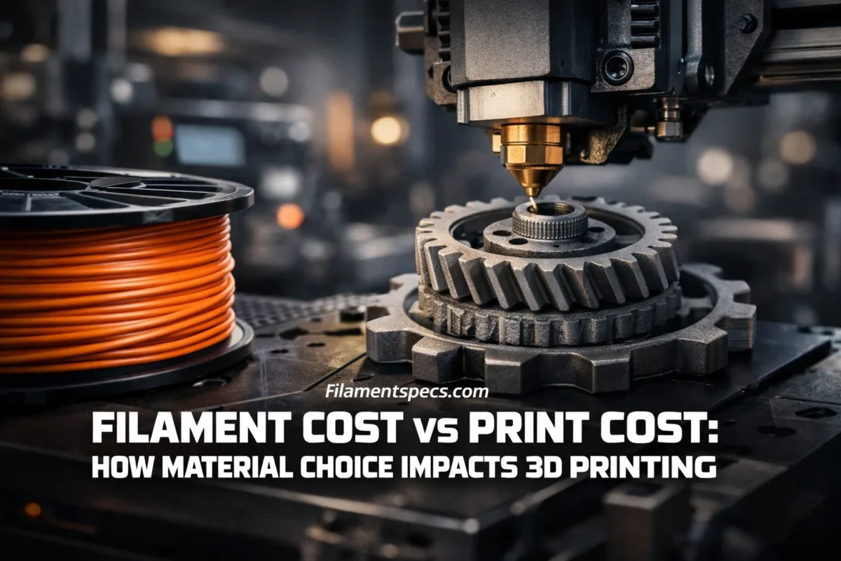 Filament cost vs print cost shows how material choices affect expenses in 3D printing.
