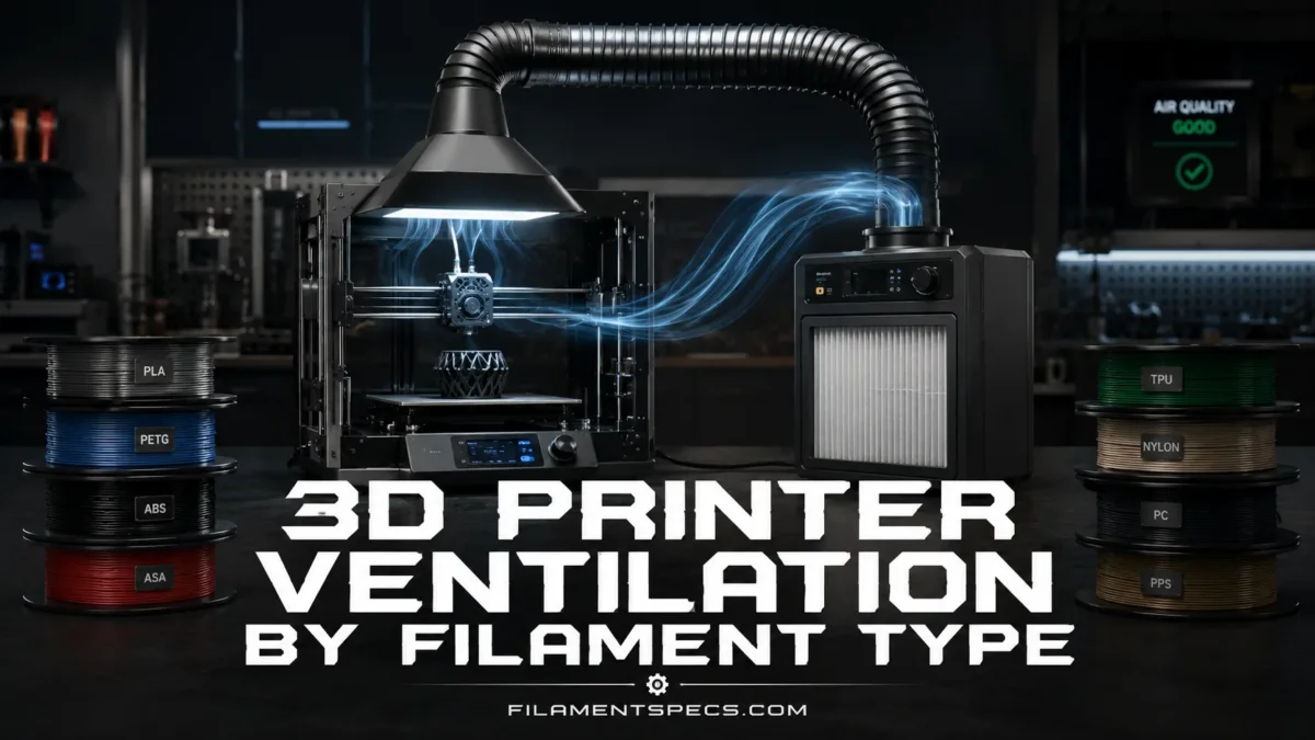 3D printer ventilation system optimized for different filament types to ensure safe and efficient printing.