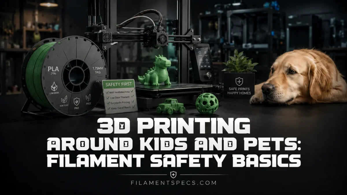 3D printing around kids and pets emphasizes filament safety tips to prevent accidents and ensure a safe environment.