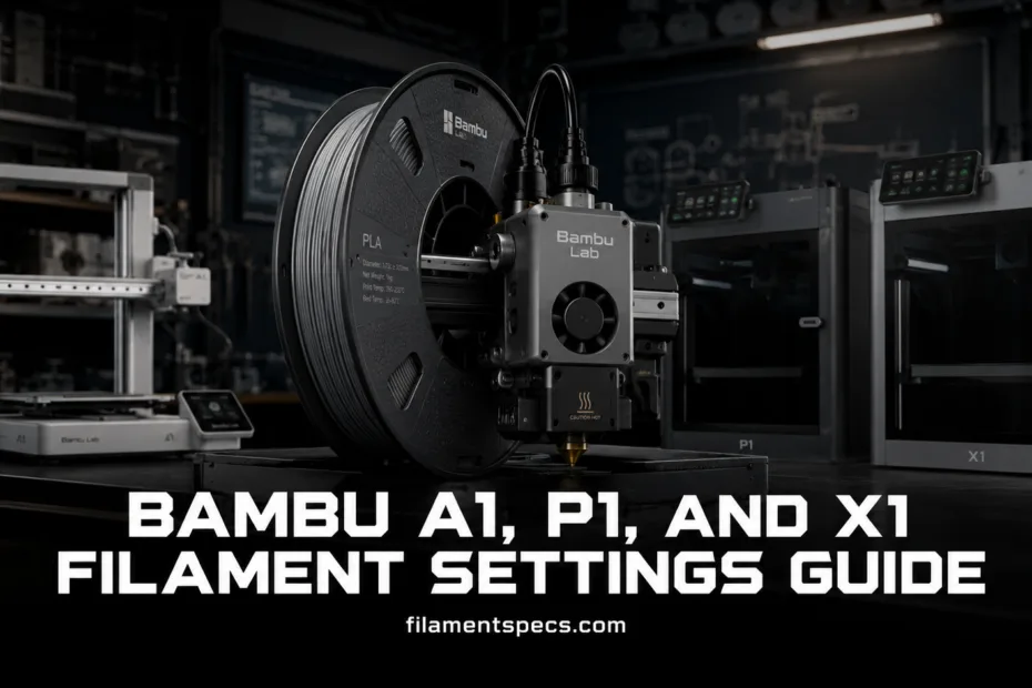 Bambu A1, P1, and X1 filament settings guide for optimal 3D printing performance