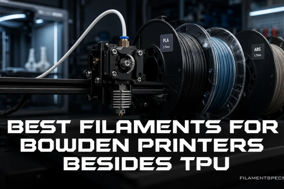 Various filament options suitable for Bowden 3D printers besides TPU, ideal for versatile printing projects.