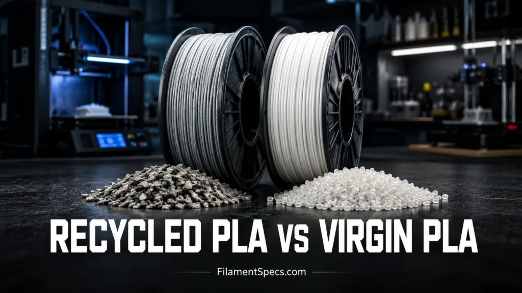 Recycled PLA vs Virgin PLA: a comparison of biodegradable plastics used in sustainable packaging and 3D printing.