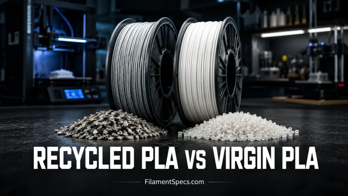 Recycled PLA vs Virgin PLA: a comparison of biodegradable plastics used in sustainable packaging and 3D printing.