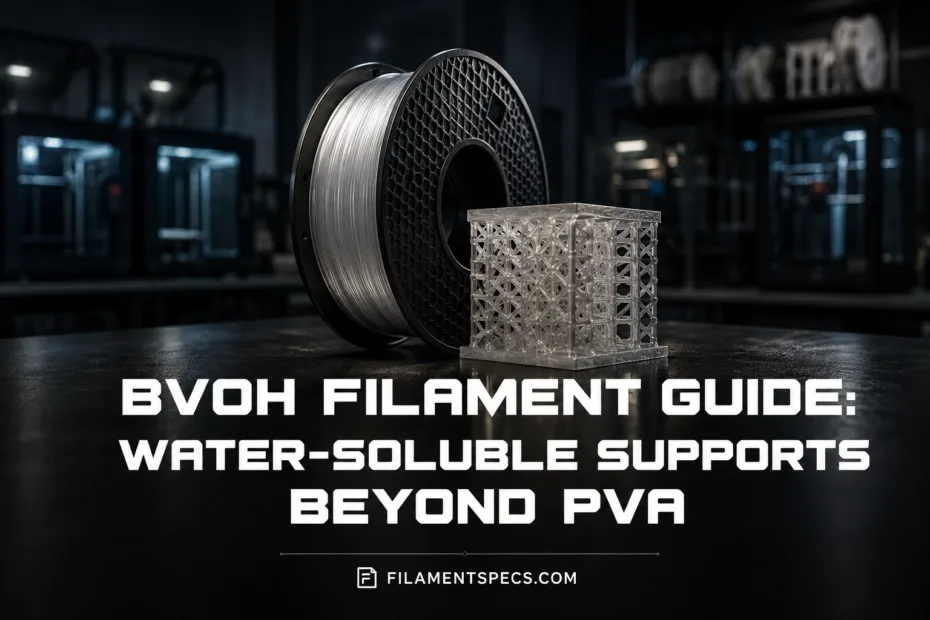 BVOH filament guide showcasing water-soluble supports beyond PVA for advanced 3D printing projects