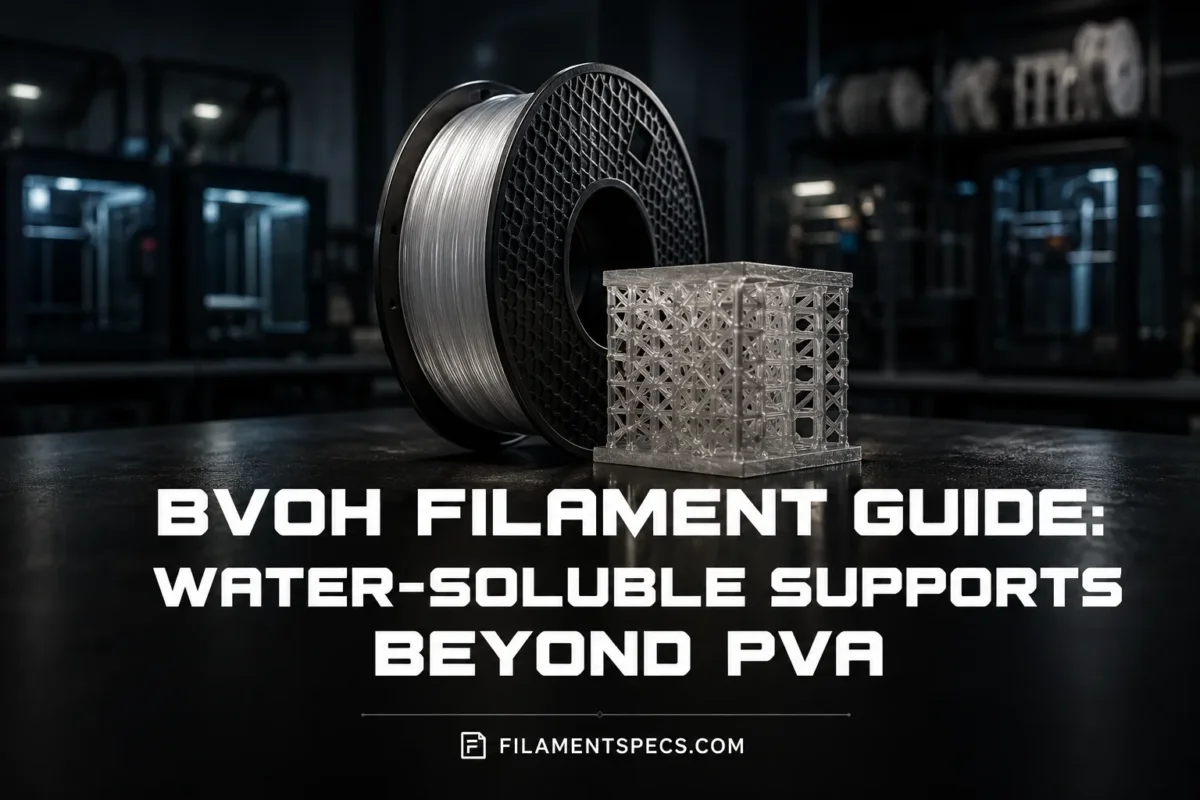 BVOH filament guide showcasing water-soluble supports beyond PVA for advanced 3D printing projects