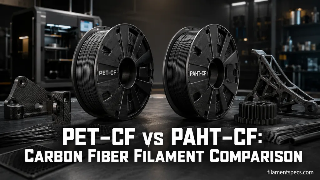 Comparison of PET-CF and PAHT-CF carbon fiber filaments for 3D printing in durable and lightweight applications