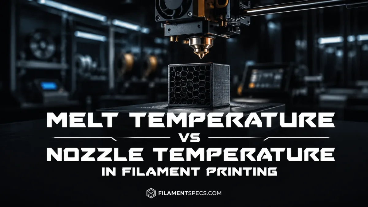 Melt temperature vs nozzle temperature in filament printing shows precise control for optimal 3D print quality.